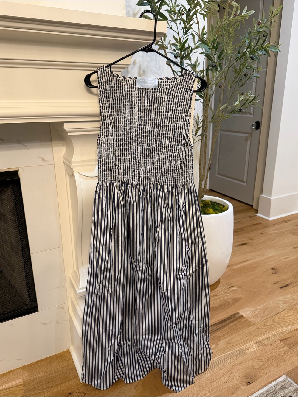 Hill House Cosima Navy Stripe Nap Dress - size medium - Picture 3 of 5